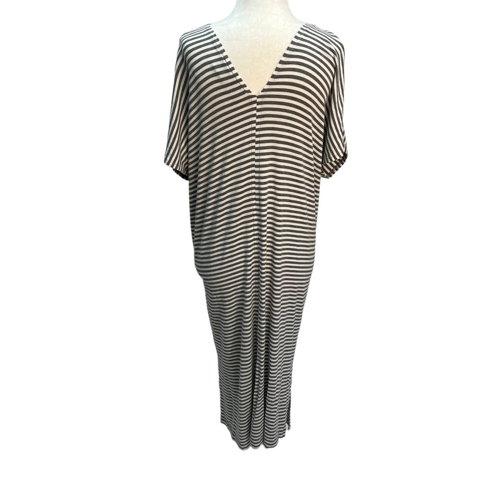 PRESS Striped Midi Dress V-Neck Jersey Size XS - Picture 7 of 11